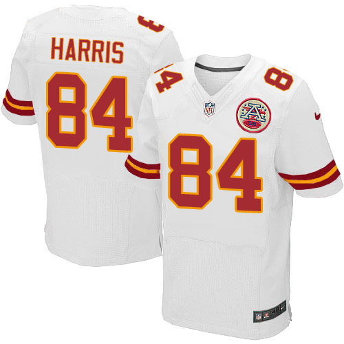 Men's Elite Demetrius Harris Nike Jersey White Road - #84 NFL Kansas City Chiefs